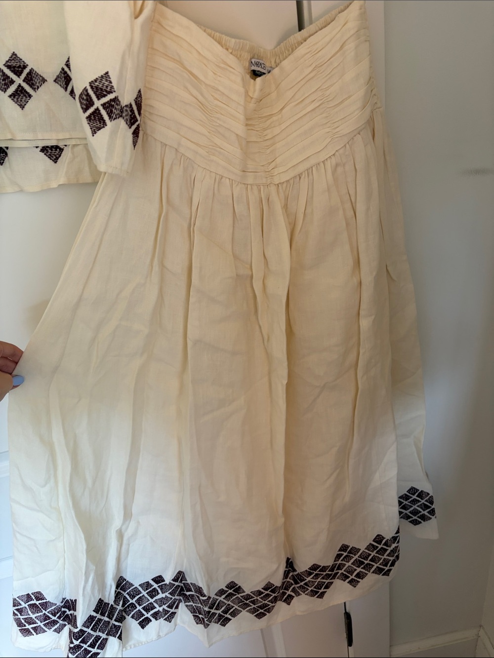MARIACHER Embroidered Two-Piece Cream Boho Set - Picture 4 of 4